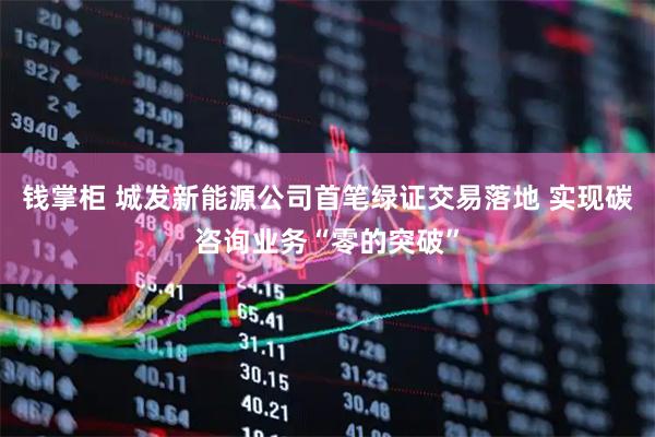 钱掌柜 城发新能源公司首笔绿证交易落地 实现碳咨询业务“零的突破”