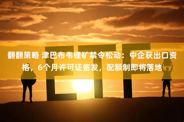 翻翻策略 津巴布韦锂矿禁令松动：中企获出口资格，6个月许可证签发，配额制即将落地